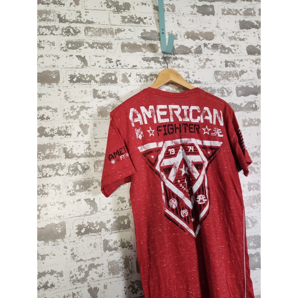 American Fighter Training Division Red Graphic Tee Men's Large Athletic Fit Y2K‎ - Picture 10 of 16